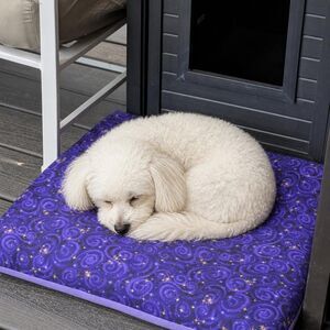 Double Sided Pad Pet Bed - 20 x 22 - Starry Night Cotton and Lavender Fleece NEW